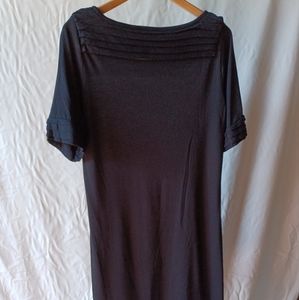 Banana Republic size L black dress knit with folded collar and sleeve accents